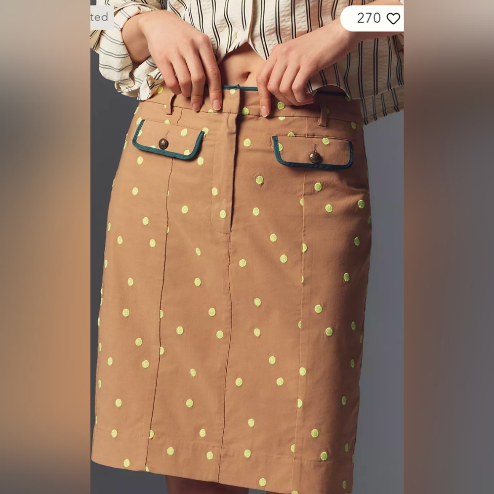 Maeve Clean Trouser Column Knee-Length Skirt